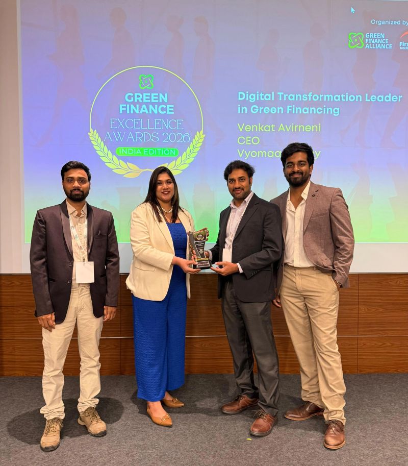 The team receiving a green-financing industry award